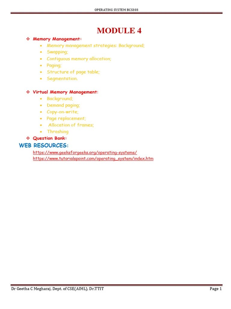Module_4 -BCS303-OS | PDF | Computer Data Storage | Operating System ...