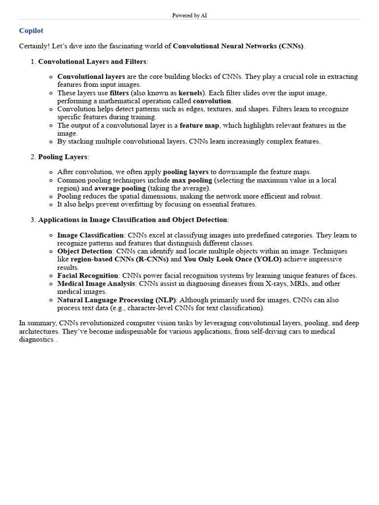 4.Convolutional Neural Networks (CNNs) | PDF