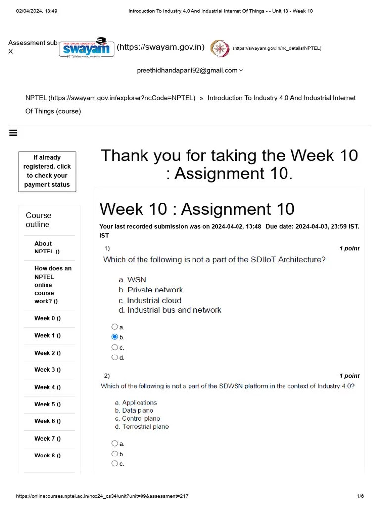 Introduction To Industry 4.0 And Industrial Internet Of Things - - Unit ...