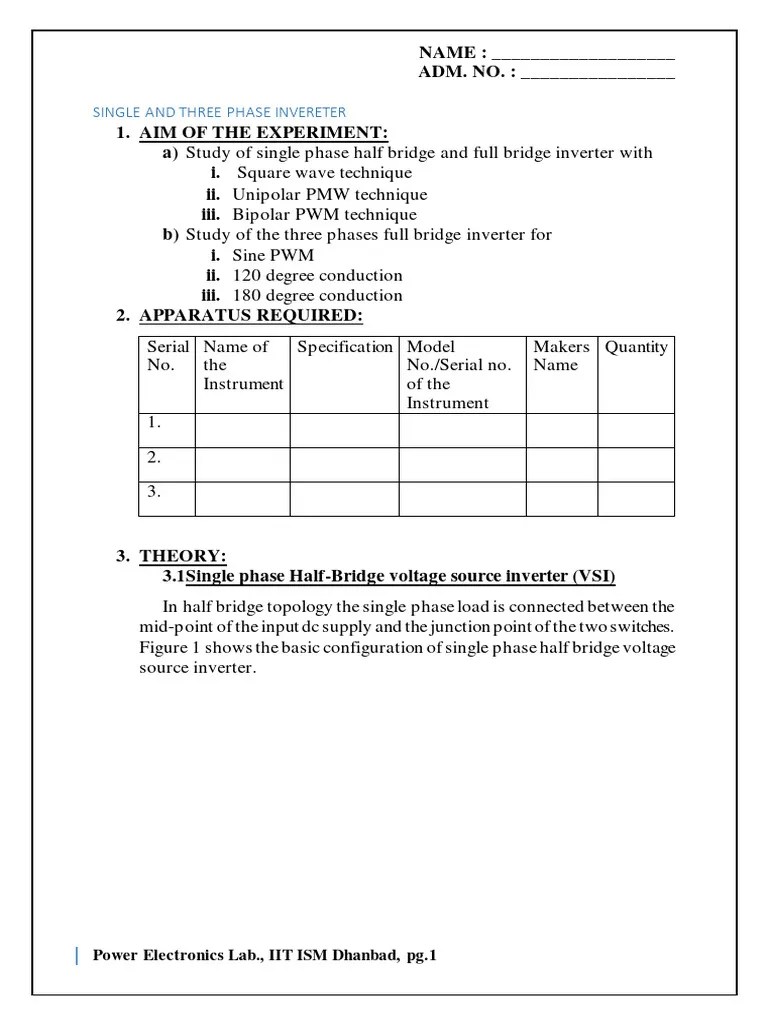 Single Phase And Three Phase Inverter | PDF | Power Inverter | Power ...