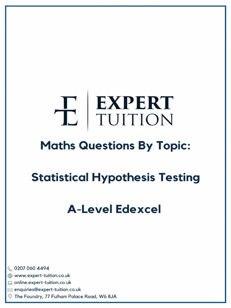 Statistical Hypothesis Testing | PDF | Statistical Hypothesis Testing ...