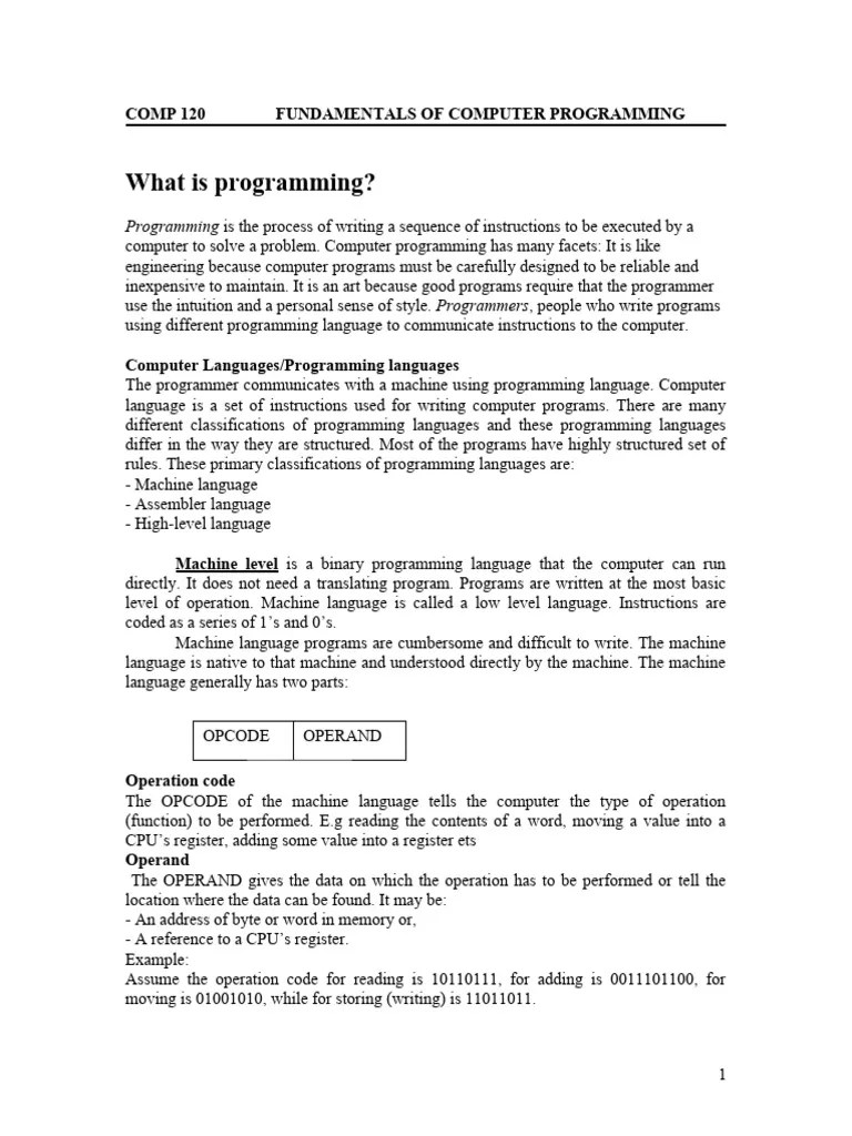 Fundamentals Of Computer Programming | Download Free PDF | Object ...