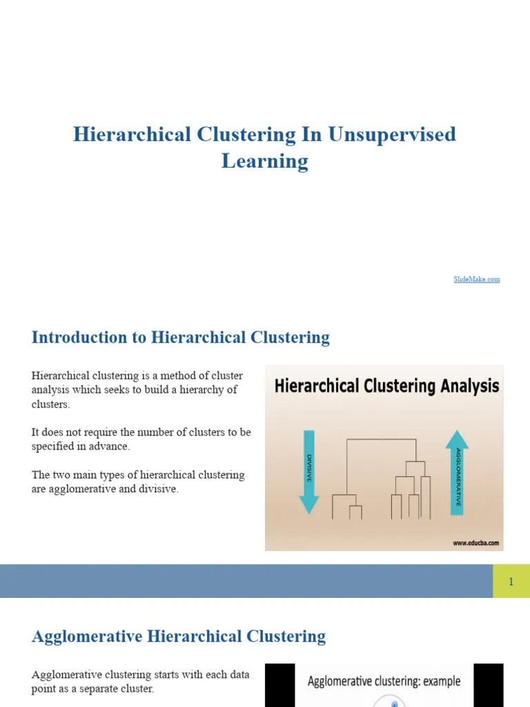 Hierarchical Clustering In Unsupervised Learning | PDF | Cluster ...
