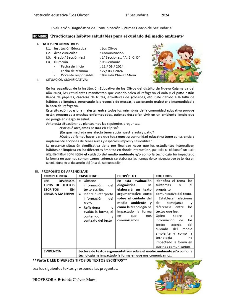 Evaluación Diagnóstica De Comunicación 1° | PDF | Inteligencia Artificial | Inteligencia (IA) Y ...