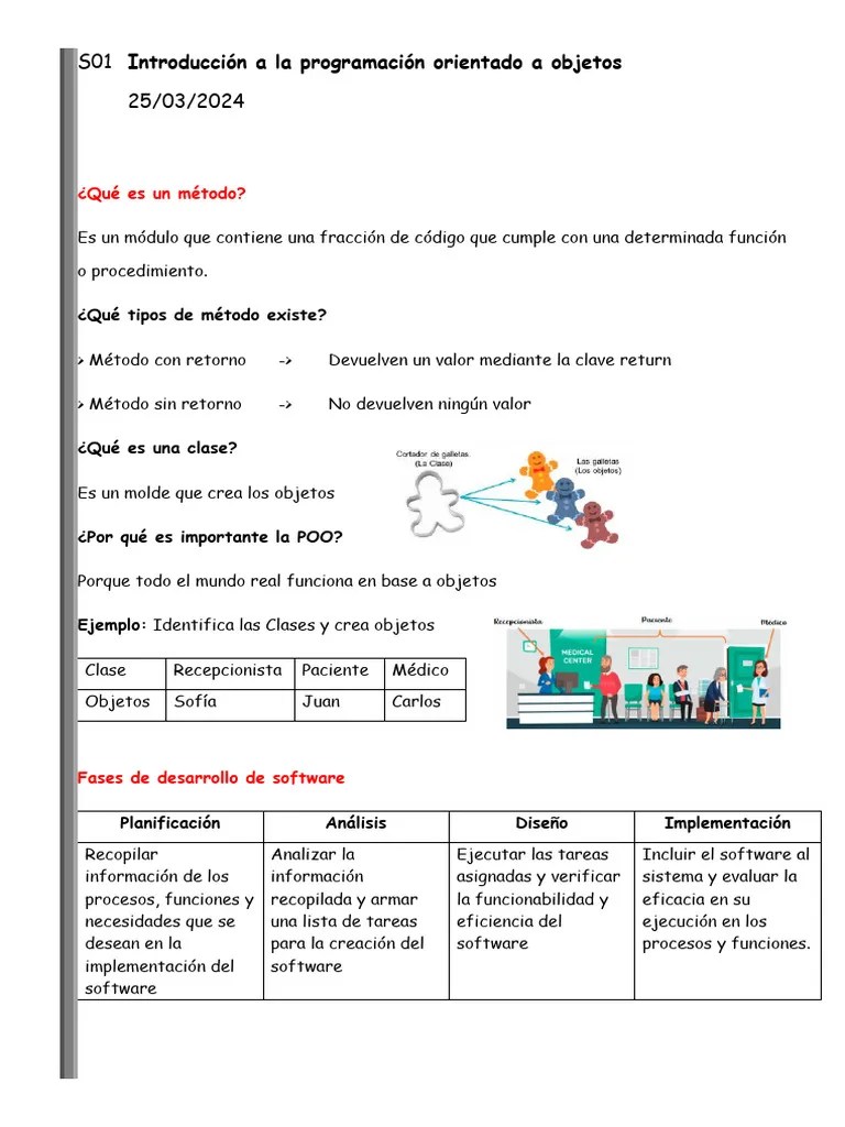 S01 - Introducción A La Programacion Orientada A Objetos | PDF | Objeto (informática) | Software