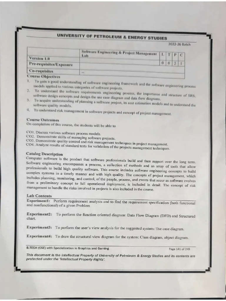 SEPM_Lab_Syllabus (1) | PDF