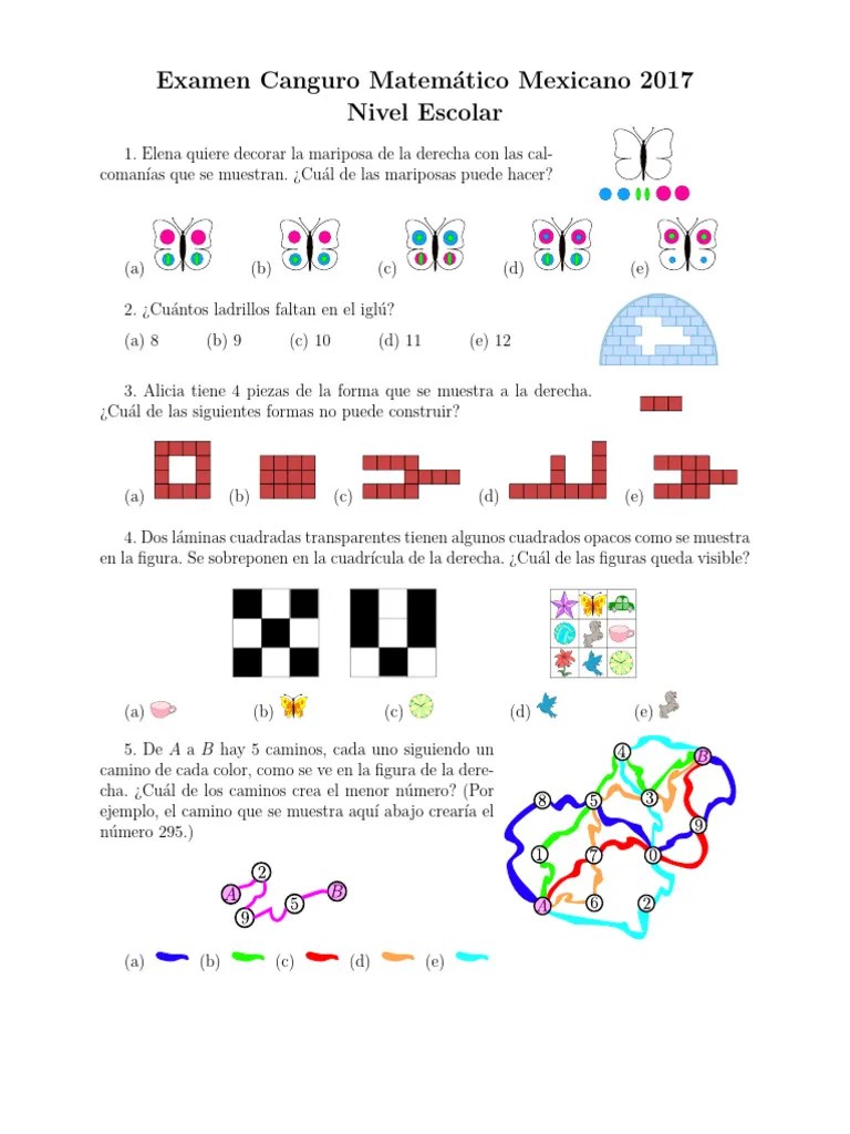 Ejercicios De La Olimpiada De Matemáticas 2017 Con Respuestas | PDF