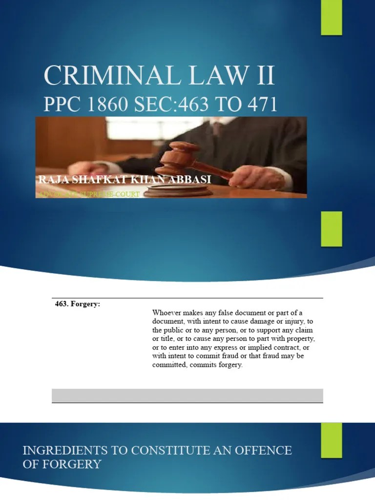 Forgery - (463-471) | PDF | Forgery | Criminal Law