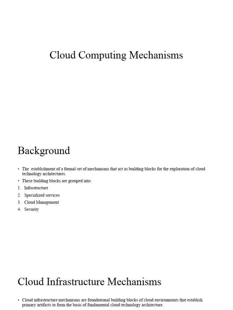 Lecture 3 Cloud Computing Mechanisms | PDF | Cloud Computing | Computer ...