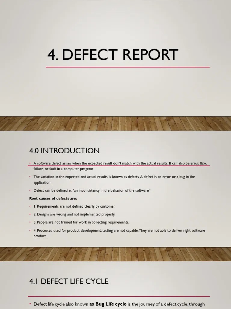 4.defect Report | PDF | Software Bug | Software Testing