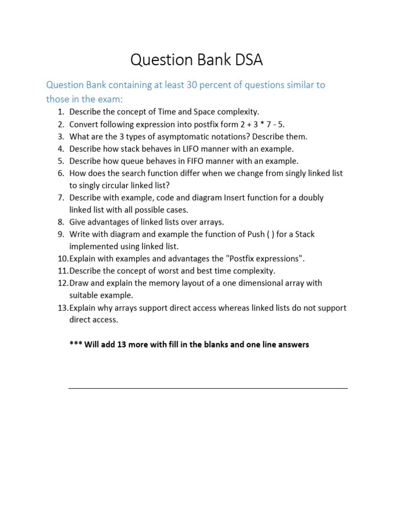 Questions DSA | PDF | Queue (Abstract Data Type) | Time Complexity