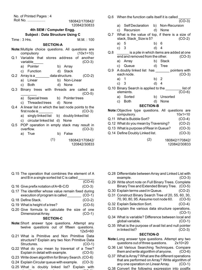 Computer 4 Sem Data Structure Using C V2 180842 2023 1 | Download Free ...