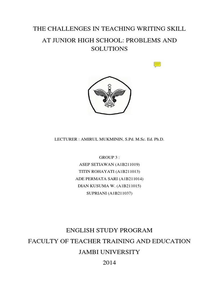 The Challenges In Teaching Writing Skill | PDF | Learning | Teachers