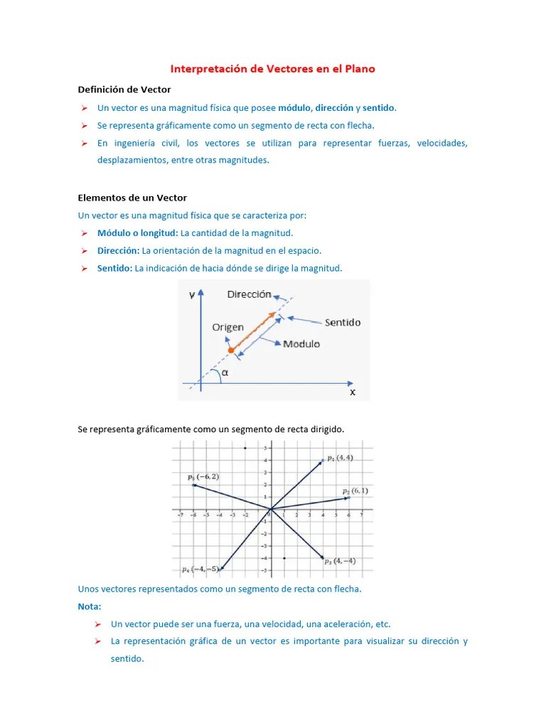 Vectores En El Plano | PDF | Vector Euclidiano | Velocidad