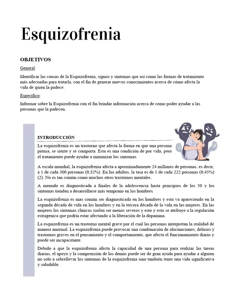 Esquizofrenia | PDF | Esquizofrenia | Trastorno Mental