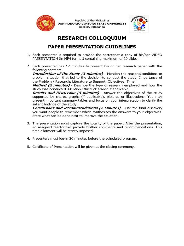 Research-Colloquium-Presentation-Guidelines | PDF