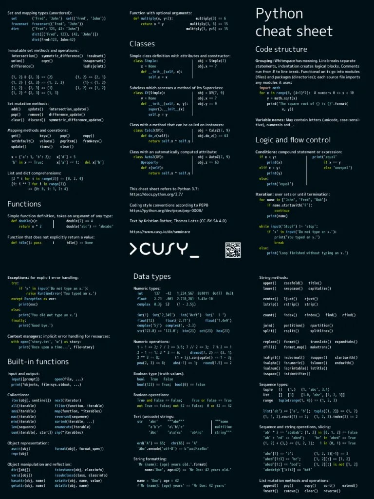 Python For Beginners Cheat Sheet | PDF | Boolean Data Type | Computer Programming