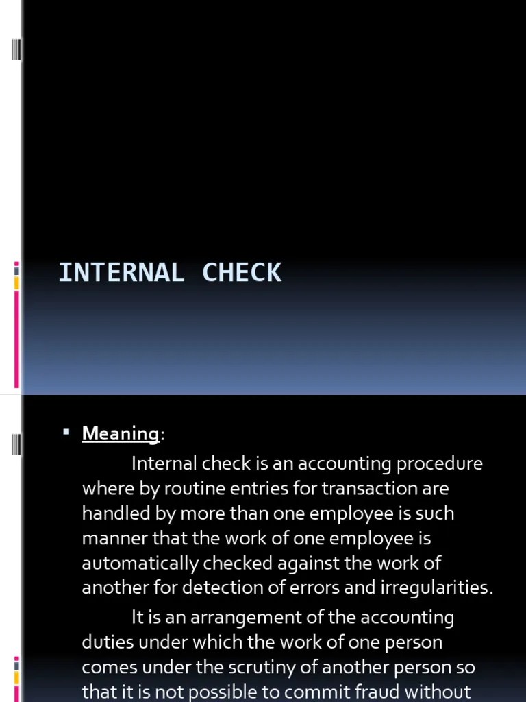 Internal Check | PDF | Banks | Money