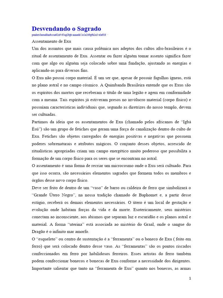 Desvendando O Sagrado - Exú | PDF | Massa | Física