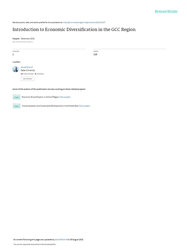 Introduction To Economic Diversification In The GCC Region: December 2018 | PDF | Price Of Oil ...