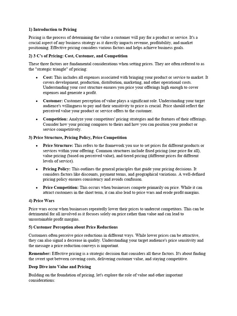 Pricing In Marketing | PDF | Pricing | Price Discrimination