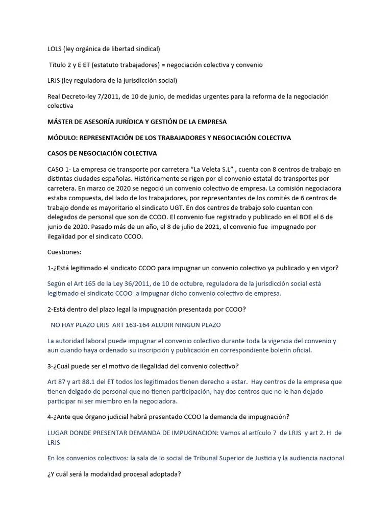 Practica Convenio Colectivos | PDF | Acuerdo Colectivo | Sindicato