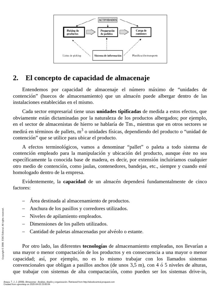 Almacenes, Análisis, Diseño Y Organización - Capacidad De Almacén | PDF ...