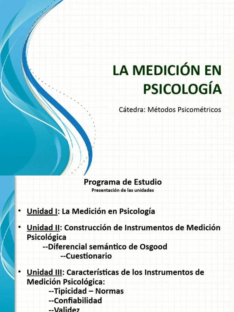 La Medición En Psicología | PDF | Nivel De Medida | Medición