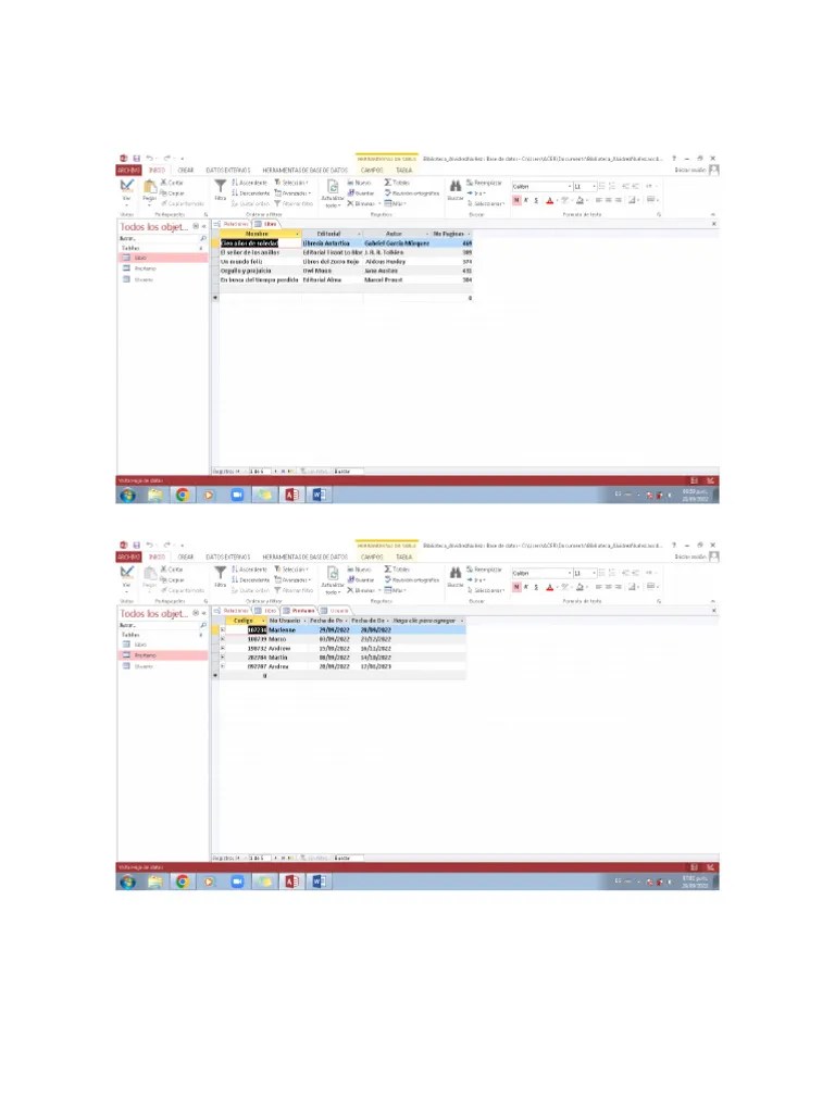 CREAR BASE DE DATOS EN ACCESS BIBLIOTECA | PDF