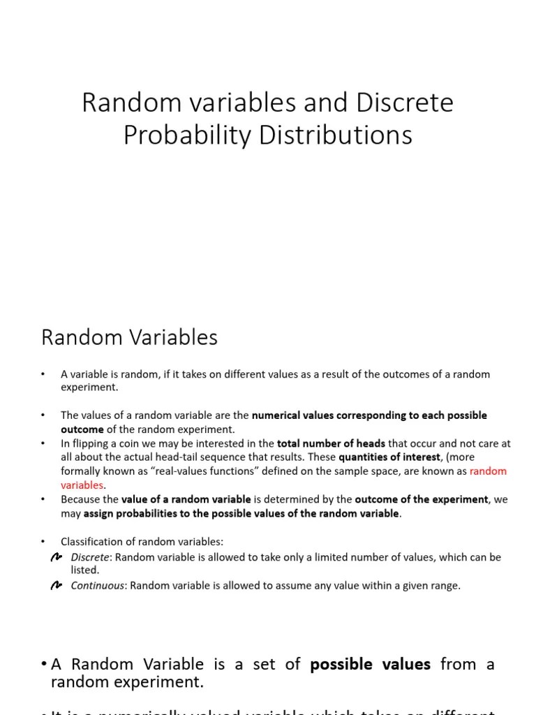 S-11_Random Variables And Discrete Probability Distributions | PDF ...