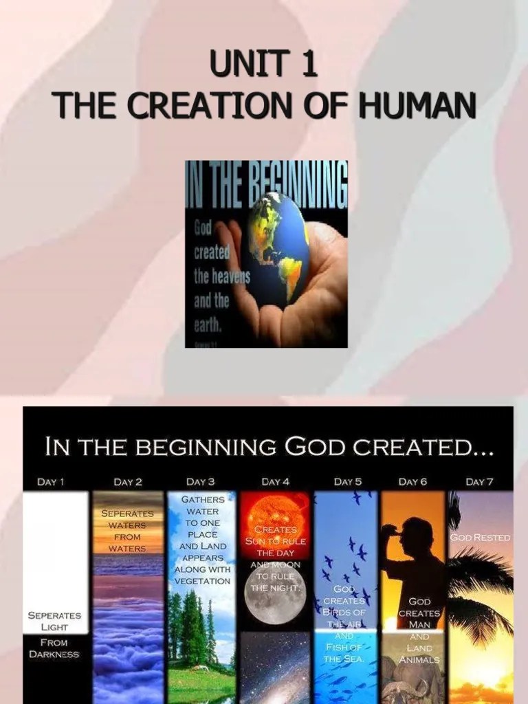 UNIT 1 (THE CREATION OF HUMAN) | PDF | Genesis Creation Narrative | Image Of God