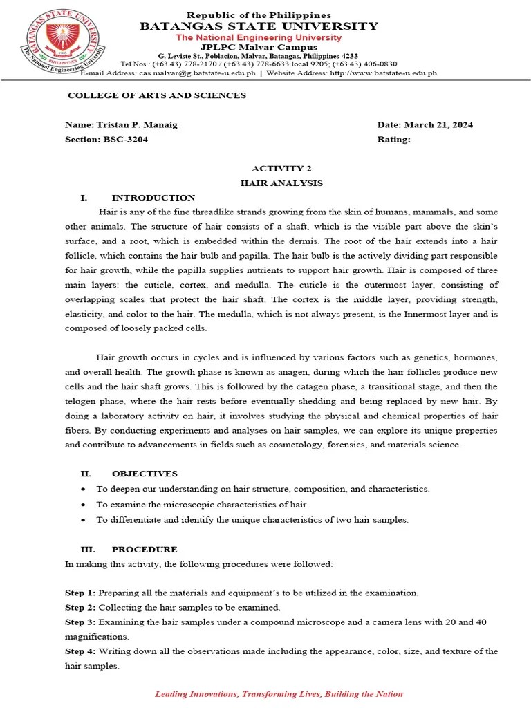 Forensic Lab Act 2 Tristan | PDF | Cannabis (Drug) | Hair