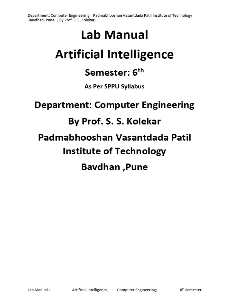 AI - Lab Manual | Download Free PDF | Combinatorics | Graph Theory