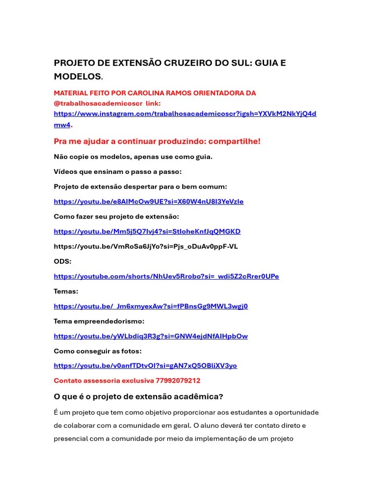 Guia E Modelos Projeto De Extensão | PDF | Empreendedorismo | Pobreza