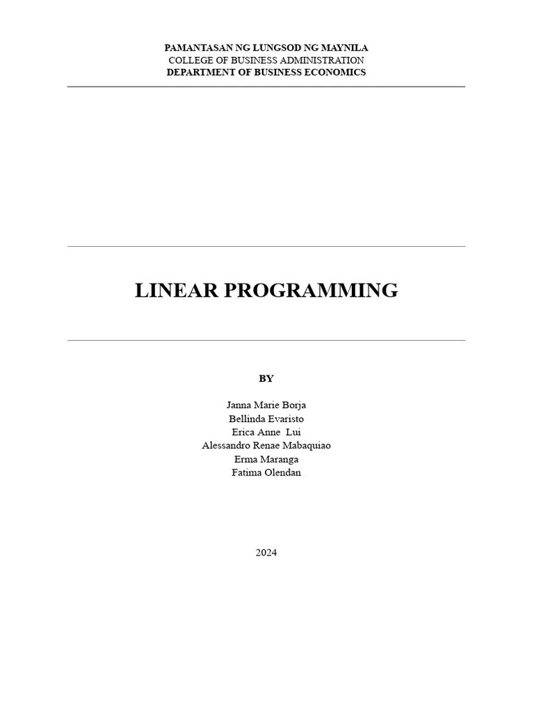 Task 02 - Linear Programming | PDF | Linear Programming | Mathematical Optimization