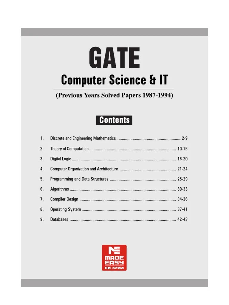 Gate Previous Year Made Easy | PDF