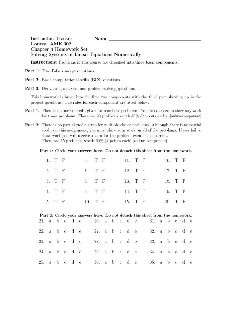 Ame302 Chapter4 Homework Set | PDF | Matrix (Mathematics) | Mathematics