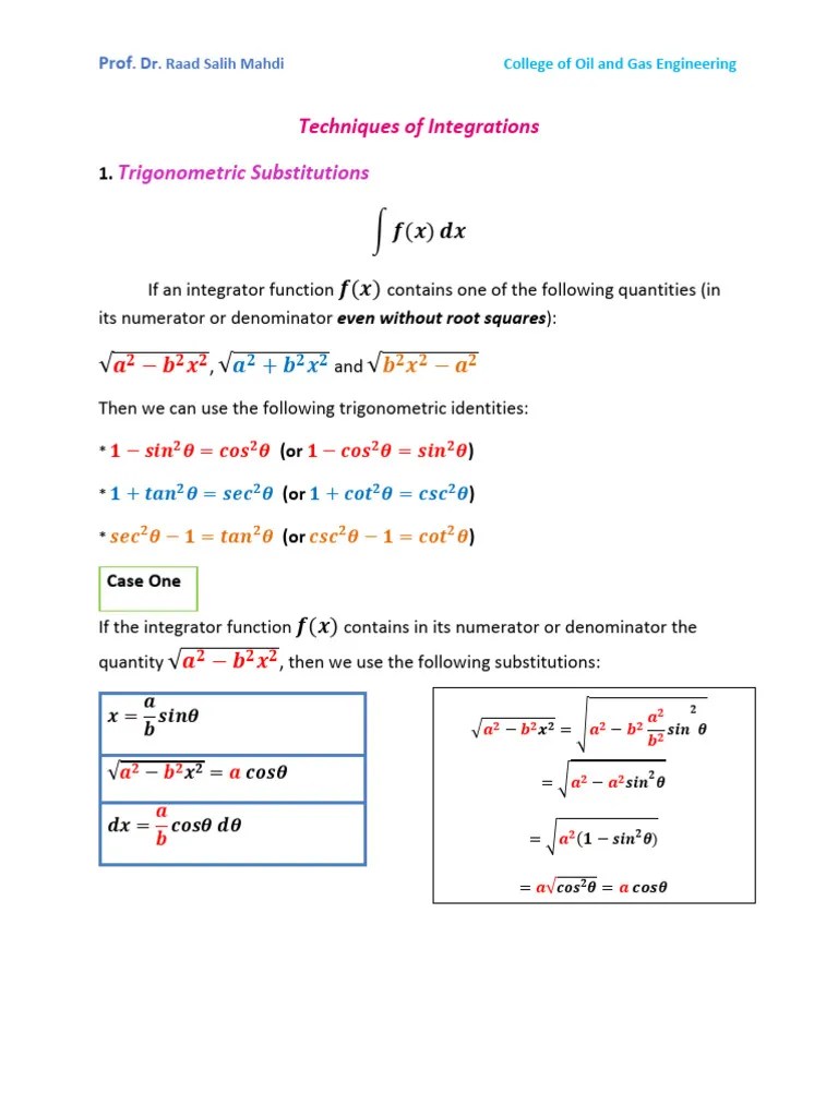18 Integration Techniques | PDF | Trigonometric Functions | Numerical ...
