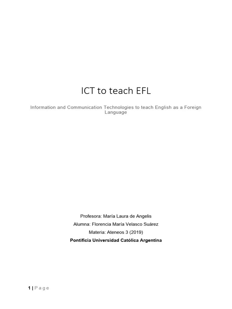 ICT To Teach EFL Final | PDF | Educational Technology | Distance Education