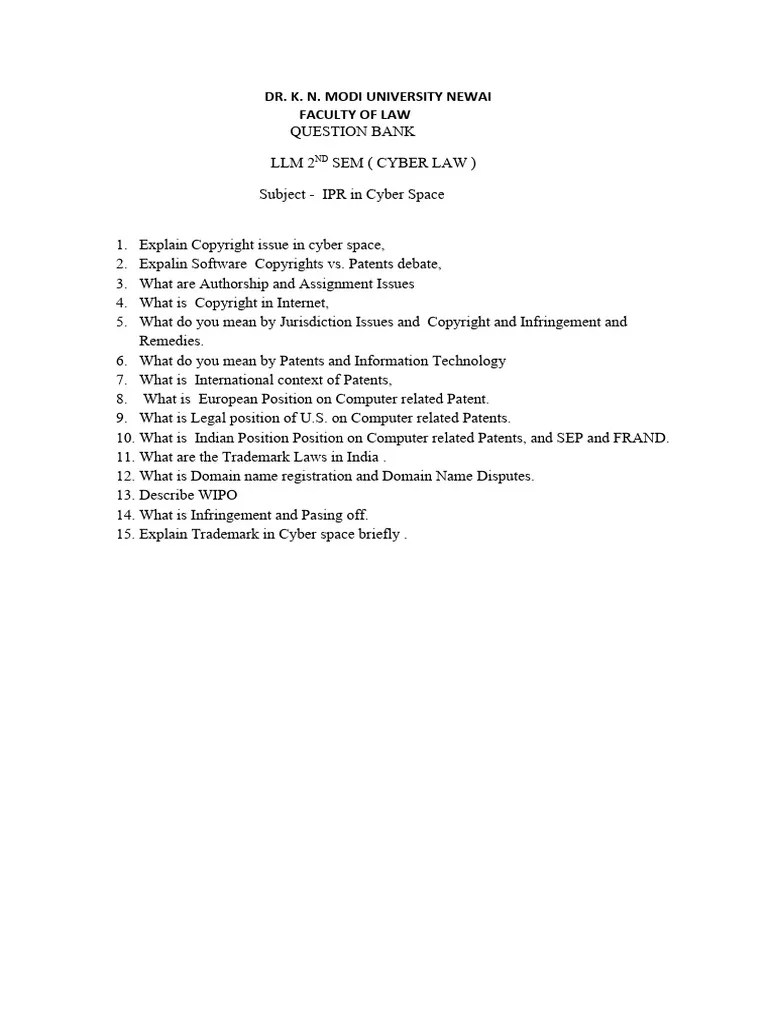 Llm Cyber Law Branch 2nd Sem Series | PDF | Globalization | Cybercrime