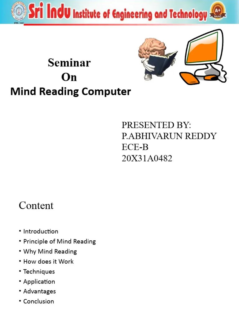Mind Reading Ppt Sreeja (1) | PDF | Mind | Statistical Classification