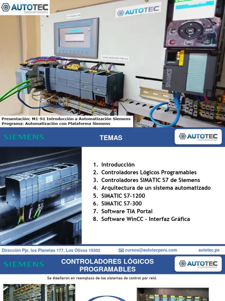 M1 S1 Introduccion A Automatizacion Siemens | PDF | Controlador Lógico Programable | Informática