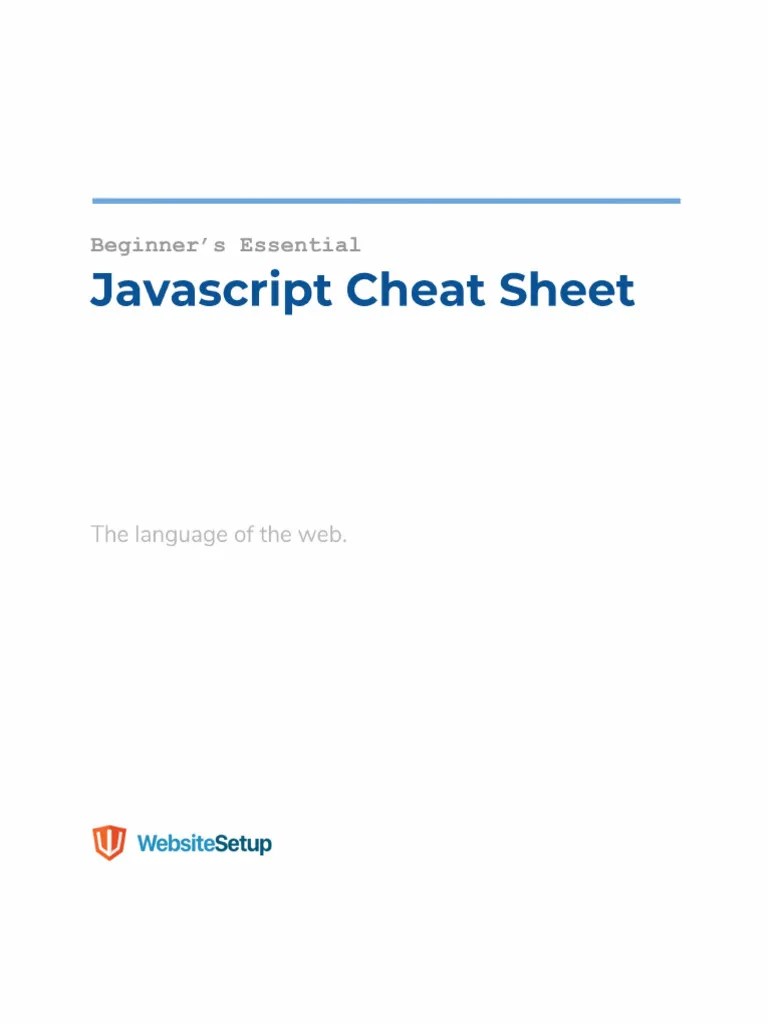 Javascript Cheatsheet | PDF
