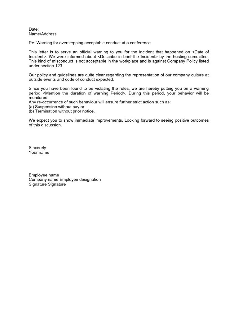 Contoh Warning Letter | PDF