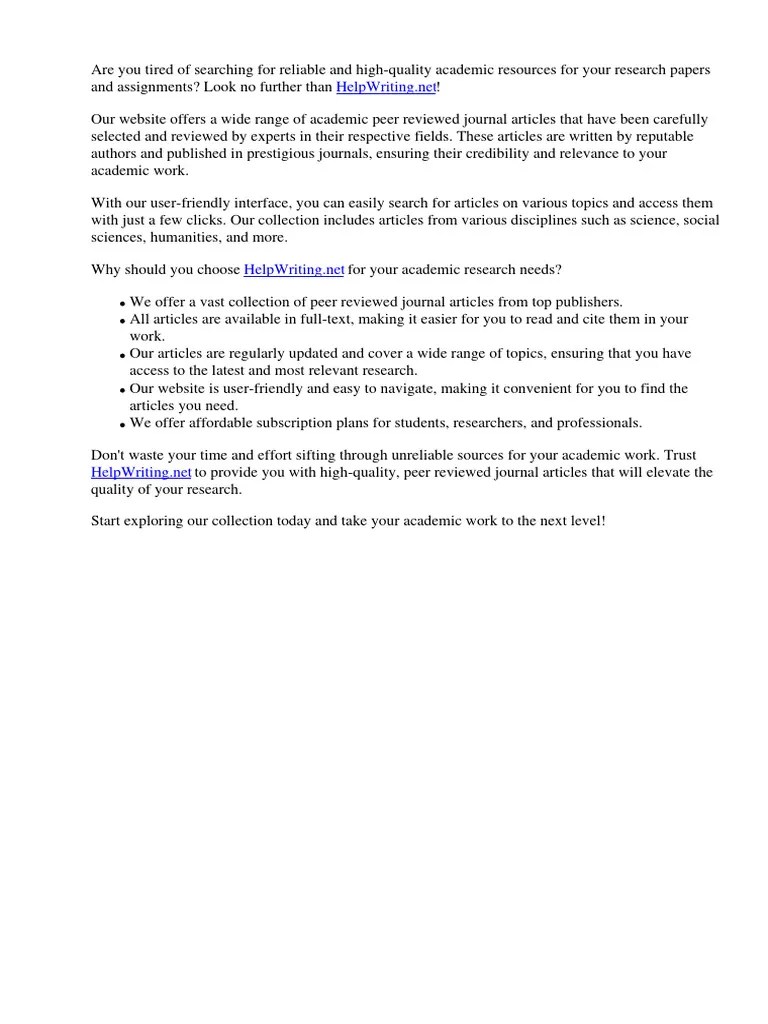 Academic Peer Reviewed Journal Articles | Download Free PDF | Academic ...