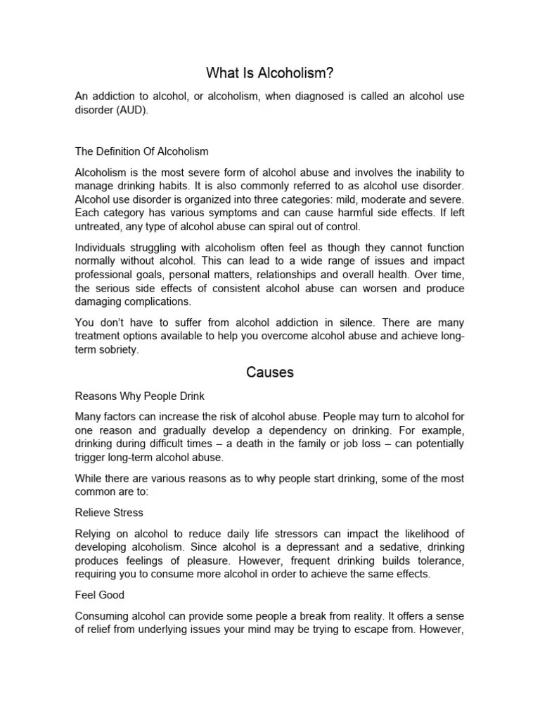 What Is Alcoholism | PDF | Alcoholism | Substance Abuse