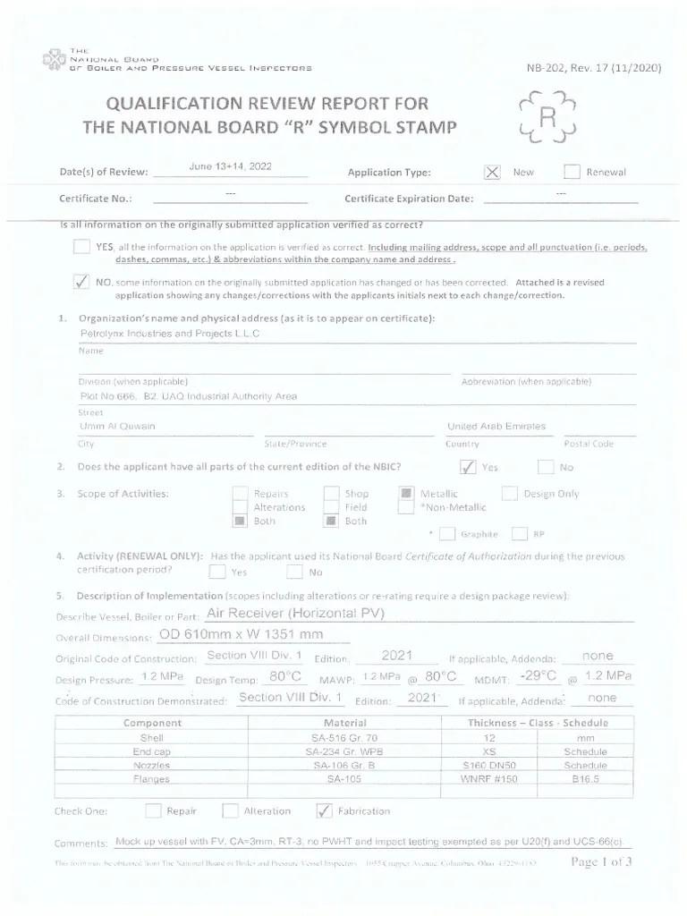 ASME R Audit Report | PDF