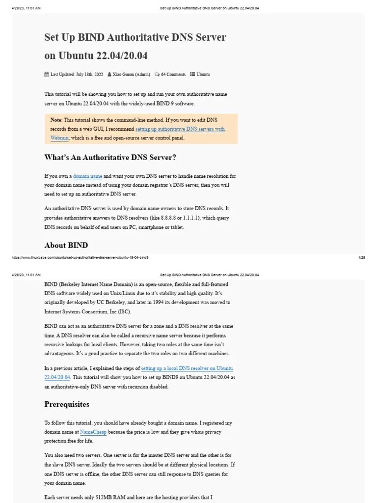 Set Up BIND Authoritative DNS Server On Ubuntu 22.04 - 20.04 | Download ...