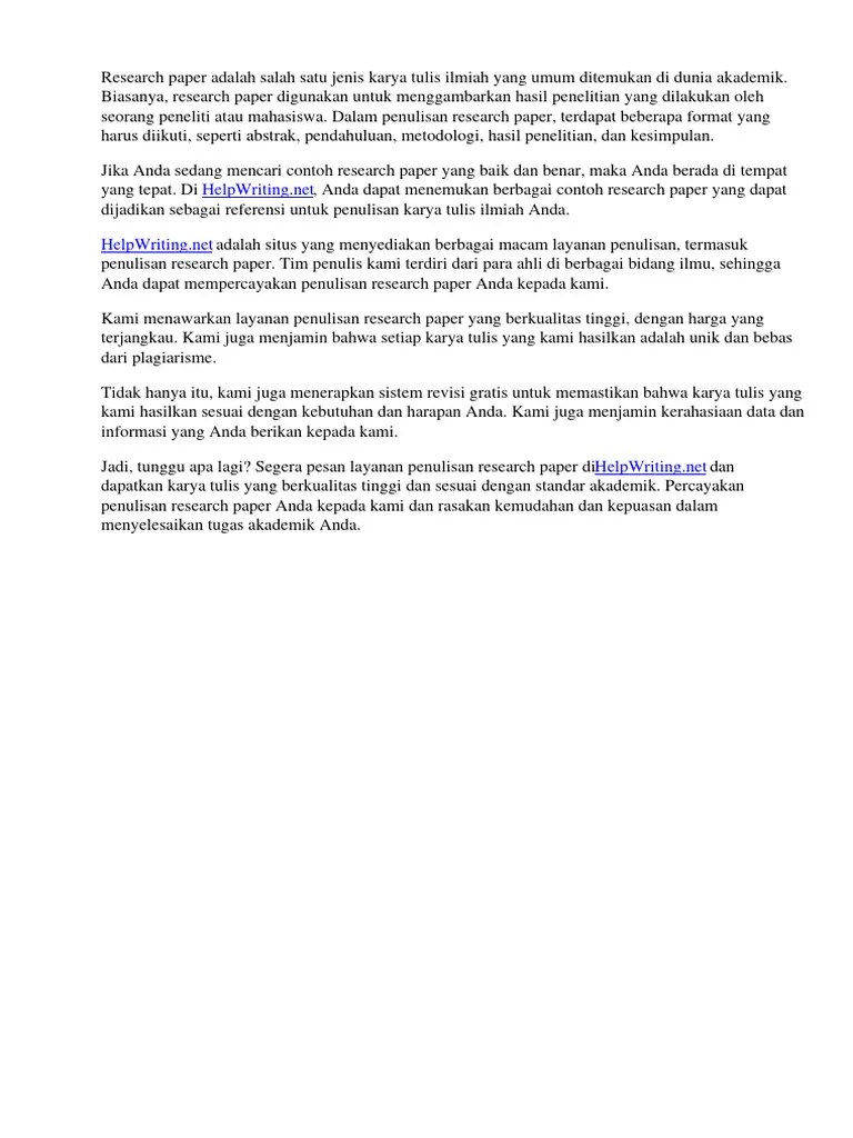 Contoh Research Paper | Download Free PDF | Academic Publishing | Apa Style