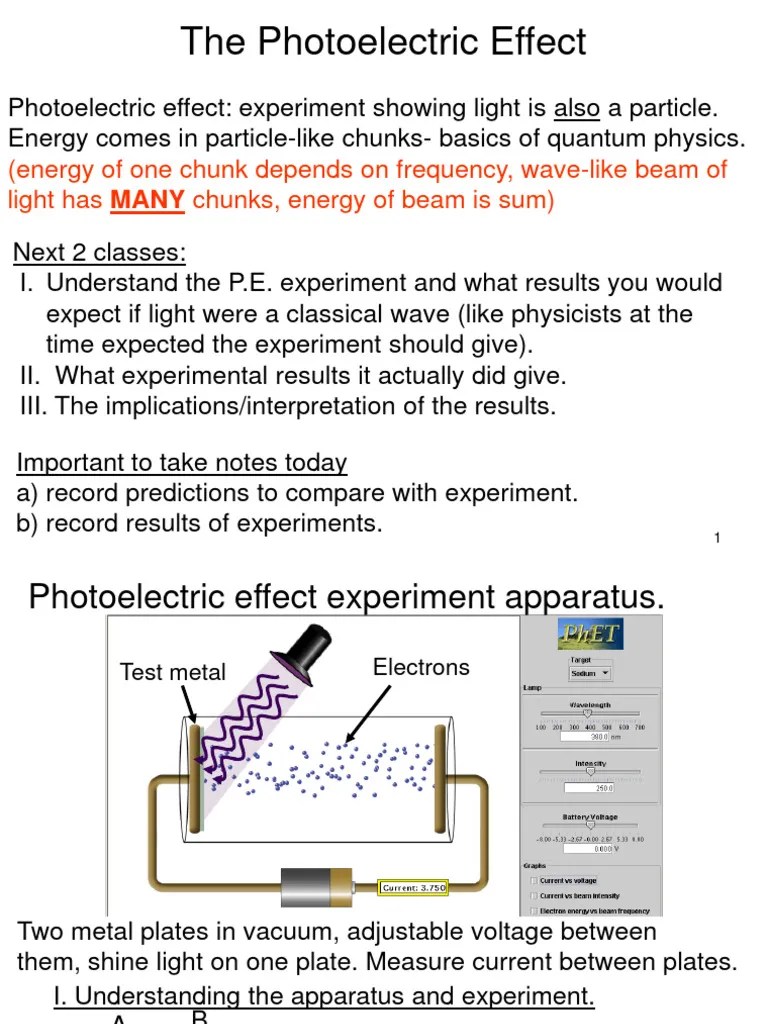Physics Photoelectric Effect Lecture Notes - Sim | PDF | Photoelectric ...